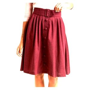 Modcloth burgundy wool skirt 4X